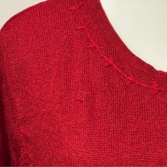 Sag Harbor Red Relaxed Short Sleeve Knit Sweater, size XL - Picture 3 of 9